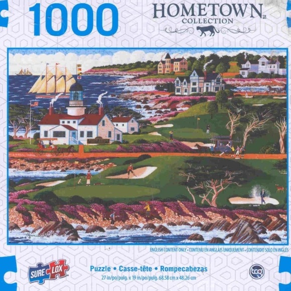 BNIB Sealed 1000 Piece Colourful Coastal Scene Puzzle by Hometown Collection - Picture 1 of 3